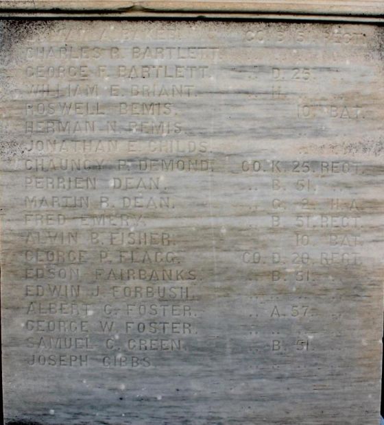 RUTLAND CIVIL WAR MEMORIAL STONE D