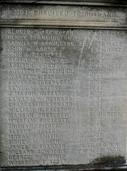 RUTLAND CIVIL WAR MEMORIAL STONE C