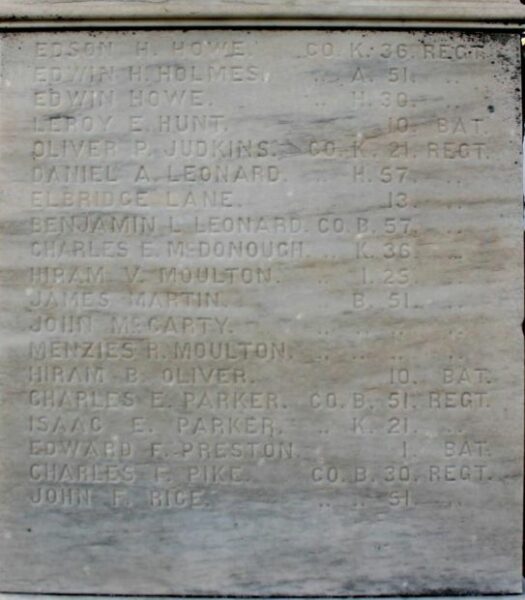 RUTLAND CIVIL WAR MEMORIAL STONE A