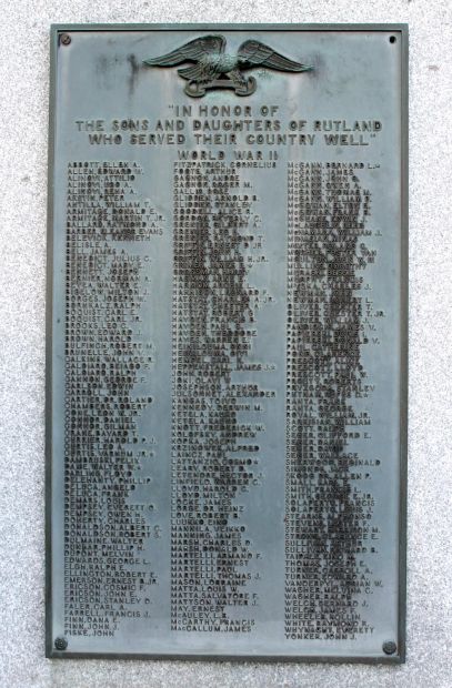 RUTLAND, MA WAR VETERANS MEMORIAL PLAQUE B