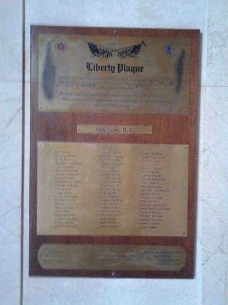 JAMES FARLEY POST OFFICE LIBERTY PLAQUE