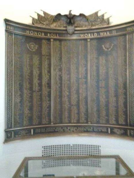 JAMES FARLEY POST OFFICE WORLD WAR II MEMORIAL PLAQUE