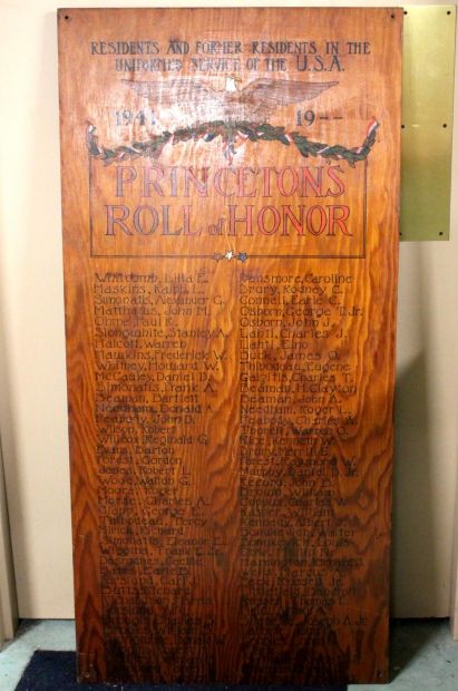 PRINCETON’S ROLL OF HONOR WORLD WAR II MEMORIAL