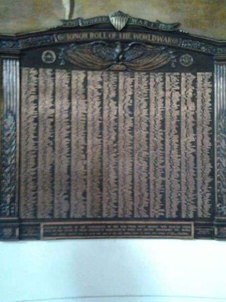 JAMES FARLEY POST OFFICE WORLD WAR I MEMORIAL PLAQUE