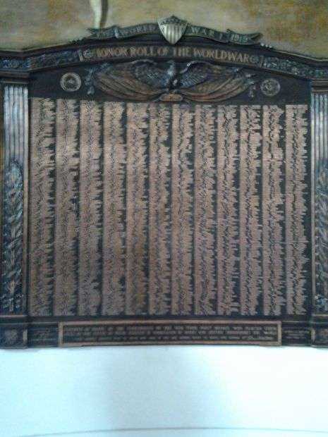 JAMES FARLEY POST OFFICE WORLD WAR I MEMORIAL PLAQUE