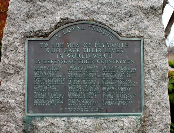 PLYMOUTH WORLD WAR II SUPREME SACRIFICE MEMORIAL PLAQUE