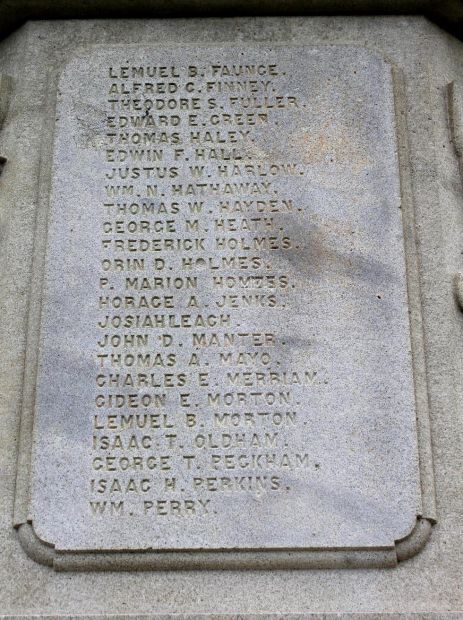 PLYMOUTH SOLDIERS AND SAILORS MEMORIAL STONE B