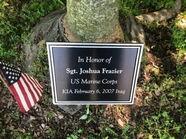 SGT. JOSHUA FRAZIER WAR MEMORIAL PLAQUE