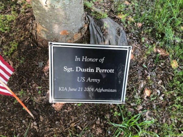 SGT. DUSTIN PERROTT WAR MEMORIAL PLAQUE