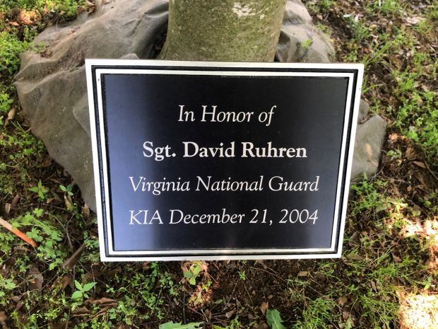 SGT. DAVID RUHREN WAR MEMORIAL PLAQUE
