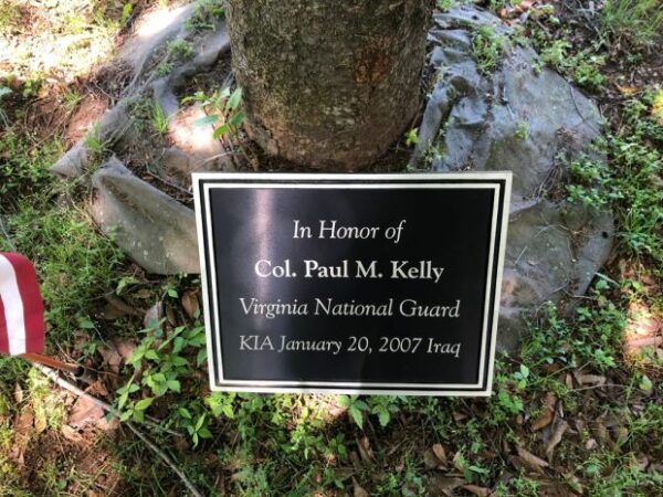 COL. PAUL M. KELLY WAR MEMORIAL PLAQUE