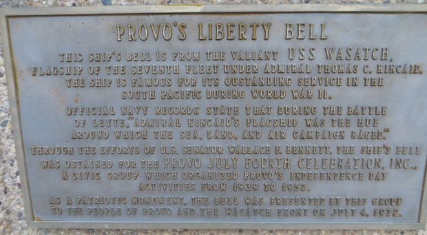 PROVO’S LIBERTY BELL MEMORIAL PLAQUE