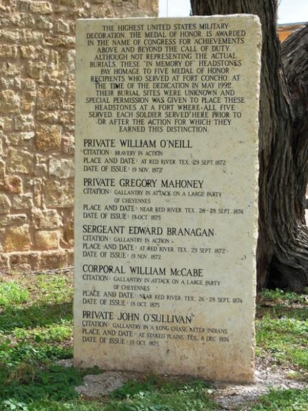 FORT CONCHO MEDAL OF HONOR MEMORIAL STONE F
