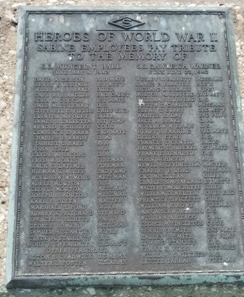 U.S.S. TEXACO MISSISSIPPI WAR MEMORIAL PLAQUE B