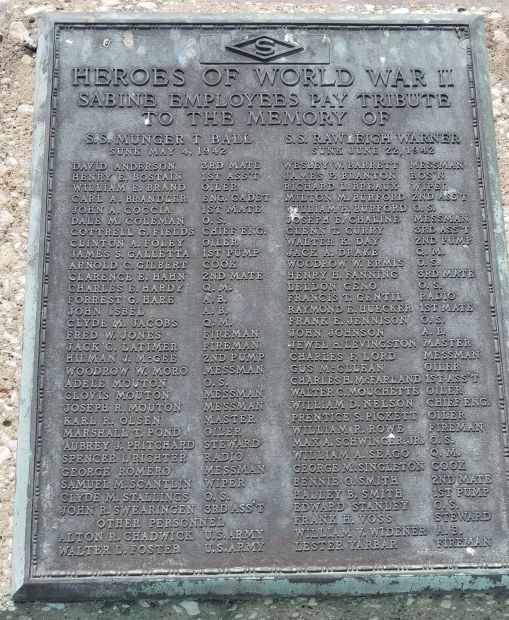 U.S.S. TEXACO MISSISSIPPI WAR MEMORIAL PLAQUE B