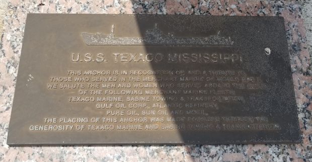 U.S.S. TEXACO MISSISSIPPI WAR MEMORIAL PLAQUE A