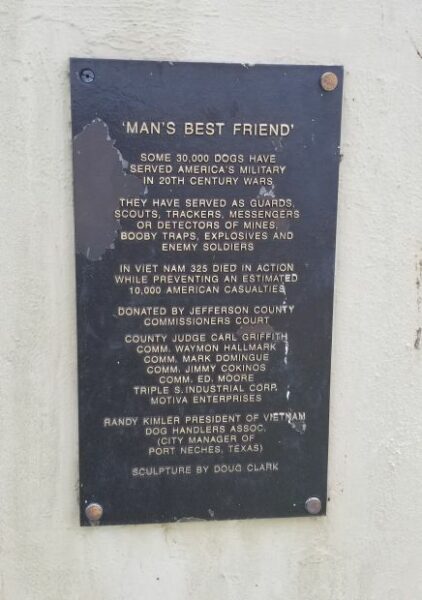 “MAN’S BEST FRIEND” WAR MEMORIAL PLAQUE