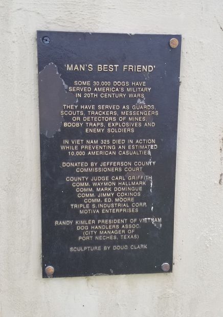 “MAN’S BEST FRIEND” WAR MEMORIAL PLAQUE