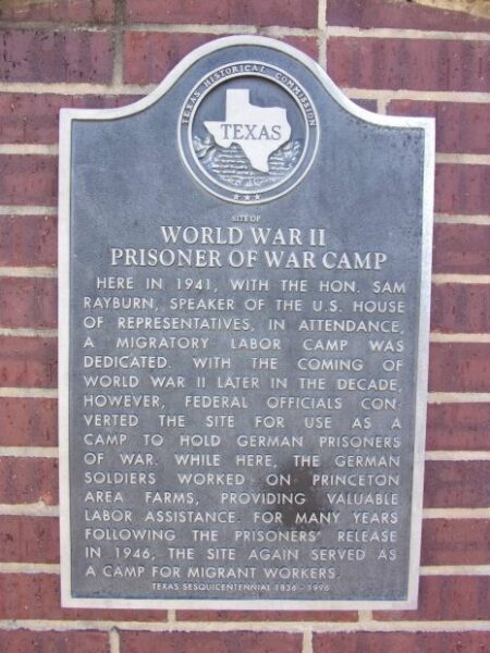 WORLD WAR II PRISONER OF WAR CAMP MEMORIAL PLAQUE