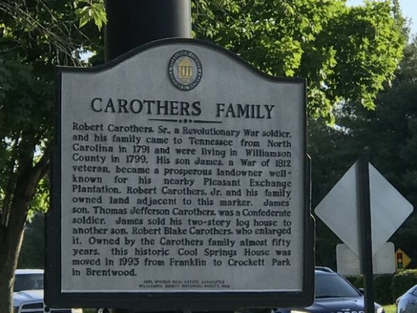 CAROTHERS FAMILY WAR MEMORIAL MARKER