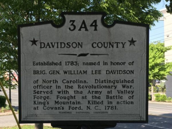 DAVIDSON COUNTY 1783 REVOLUTIONARY WAR MEMORIAL MARKER