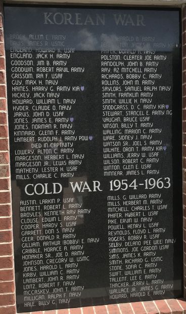 WHITE COUNTY VETERANS MEMORIAL PARK PLAQUE K