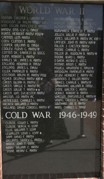 WHITE COUNTY VETERANS MEMORIAL PARK PLAQUE I