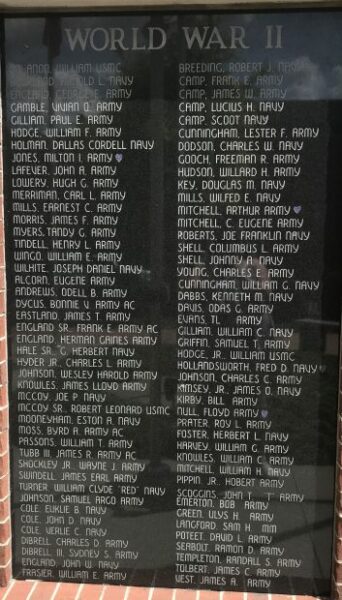 WHITE COUNTY VETERANS MEMORIAL PARK PLAQUE H