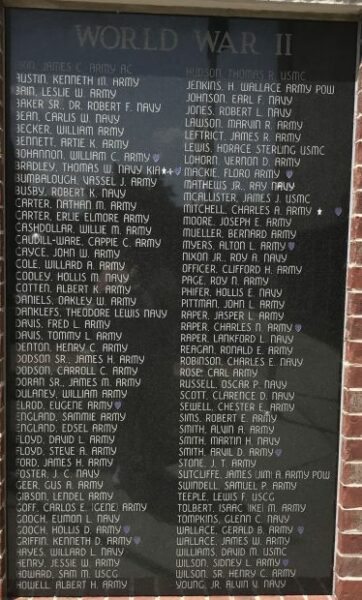 WHITE COUNTY VETERANS MEMORIAL PARK PLAQUE D