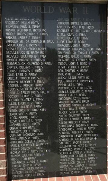 WHITE COUNTY VETERANS MEMORIAL PARK PLAQUE C