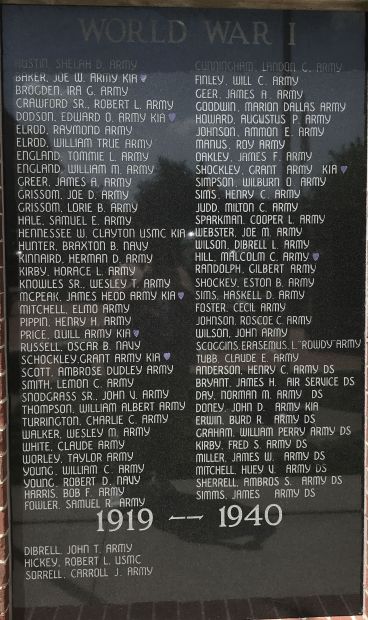 WHITE COUNTY VETERANS MEMORIAL PARK PLAQUE B