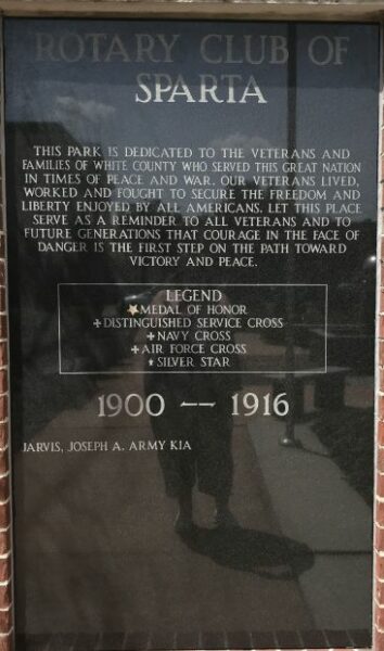 WHITE COUNTY VETERANS MEMORIAL PARK PLAQUE A