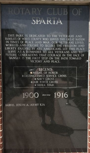 WHITE COUNTY VETERANS MEMORIAL PARK PLAQUE A