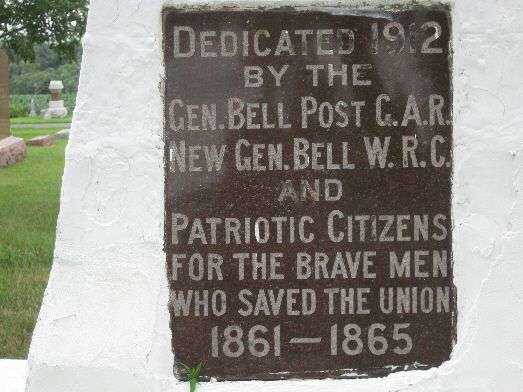 GEN. BELL POST G.A.R. CIVIL WAR MEMORIAL CANNON PLAQUE