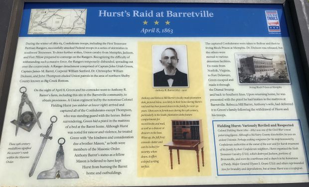 HURST’S RAID AT BARRETVILLE MEMORIAL PANEL