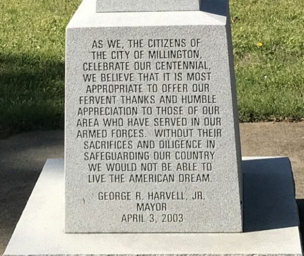 millinGTON CENTENNIAL AND VETERANS MEMORIAL STONE A