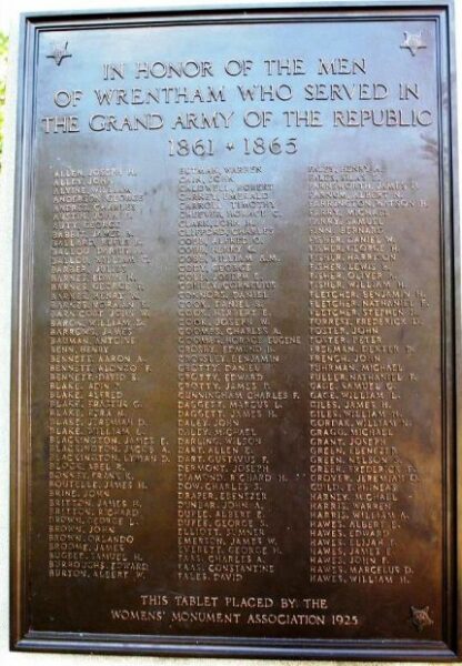 WRENTHAM CIVIL WAR MEMORIAL PLAQUE B