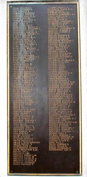 NEWTON SQUARE WORLD WAR II MEMORIAL PLAQUE E