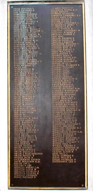 NEWTON SQUARE WORLD WAR II MEMORIAL PLAQUE E