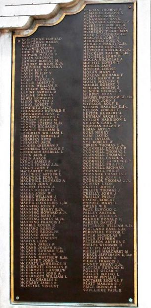 NEWTON SQUARE WORLD WAR II MEMORIAL PLAQUE D