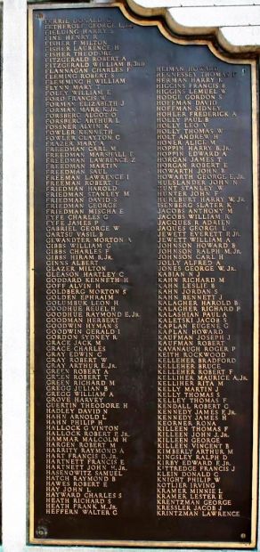 NEWTON SQUARE WORLD WAR II MEMORIAL PLAQUE C