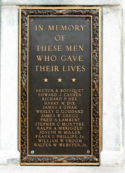 NEWTON SQUARE WORLD WAR II MEMORIAL PLAQUE A