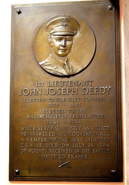 1ST LIEUTENANT JOHN JOSEPH DEEDY WAR MEMORIAL PLAQUE