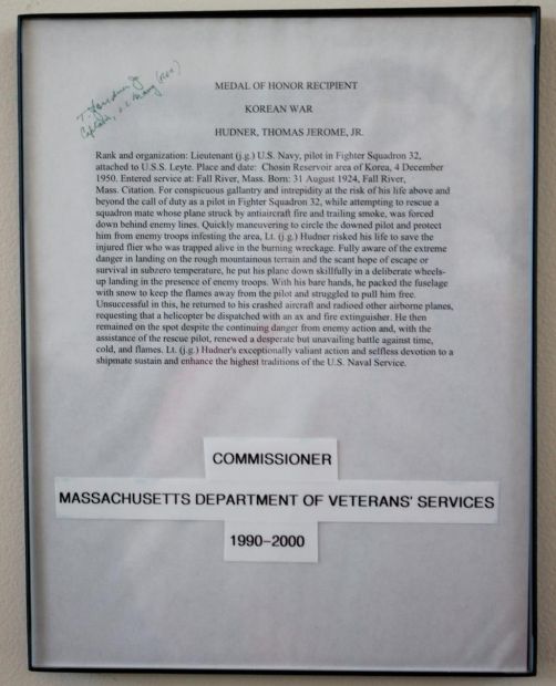 HUDNER, THOMAS JEROME, JR. MEDAL OF HONOR MEMORIAL PLAQUE