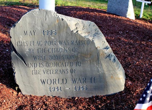 WEST BOYLSTON WORLD WAR II MEMORIAL FLAG POLE