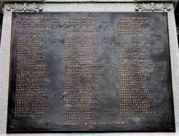 TOWN OF WEBSTER CIVIL WAR MEMORIAL PLAQUE B