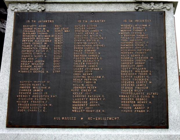 TOWN OF WEBSTER CIVIL WAR MEMORIAL PLAQUE A