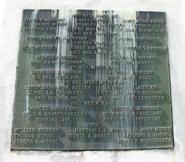 TOWN OF WARREN WAR OF THE REBELLION MEMORIAL PLAQUE B