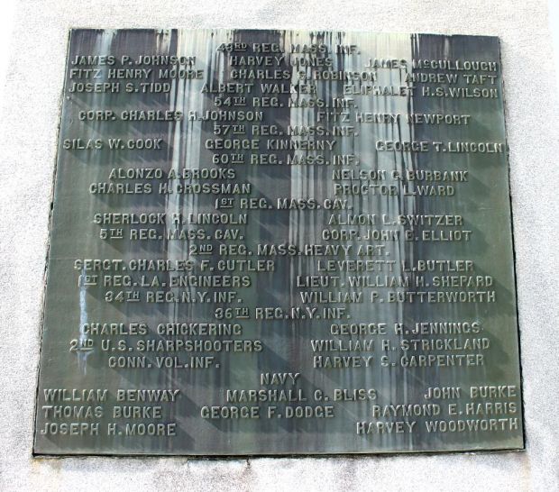 TOWN OF WARREN WAR OF THE REBELLION MEMORIAL PLAQUE B