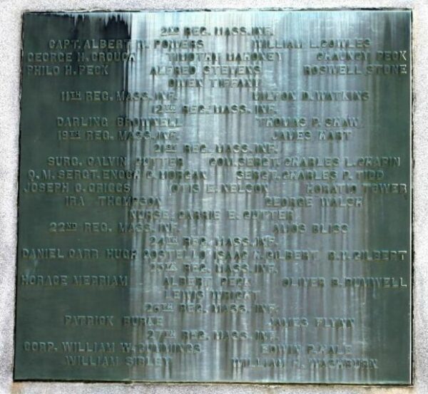 TOWN OF WARREN WAR OF THE REBELLION MEMORIAL PLAQUE D